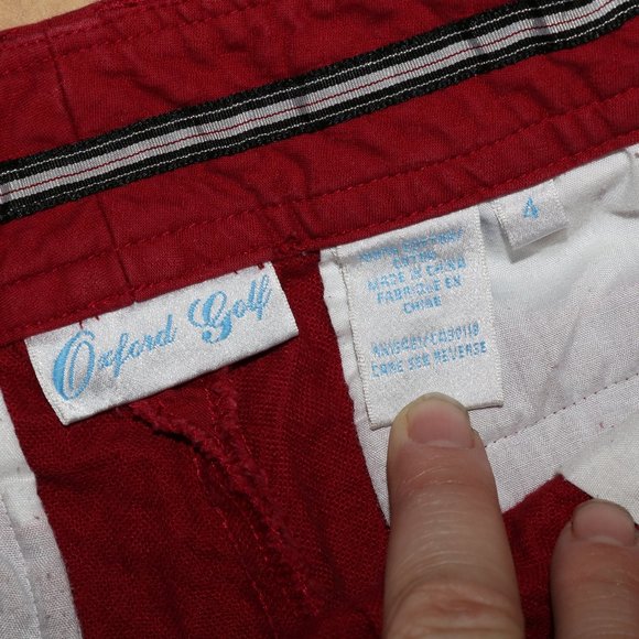 Oxford Golf Red Shorts - 100% Cotton w29 Length 21 - Picture 4 of 8